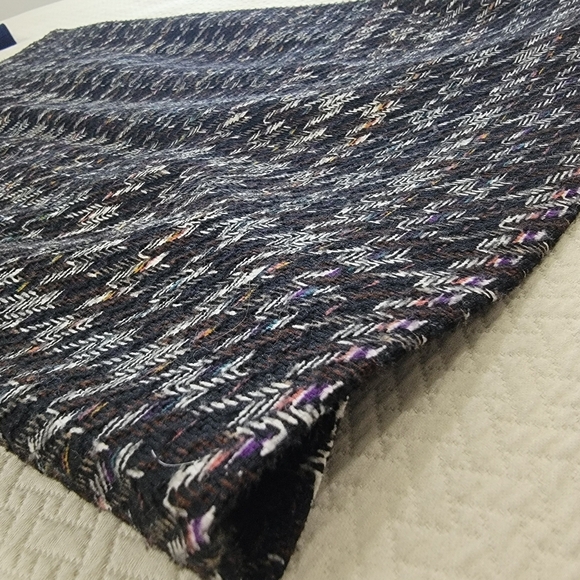 Chaumont Seoul Black and Multi Color Tweed Pencil Skirt Size Small - Picture 3 of 12